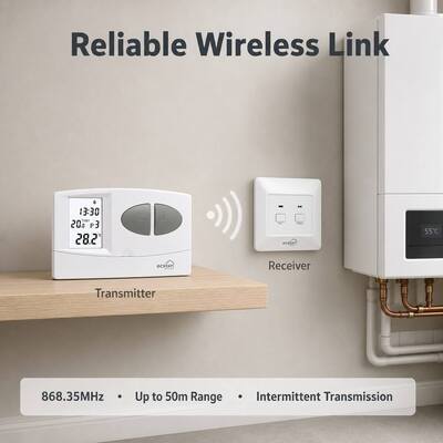 COOL System Operation Mode 7 Day Pprogrammable wireless boiler Thermostat Engineered For Conventional Or Boilers Supporting HVAC Management