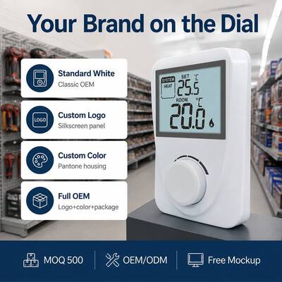 Display Temperature Range 3°C to 37°C Digital Room Boiler Thermostats White Color Compact Size Temperature Management Solutions