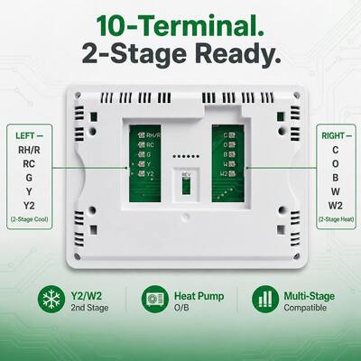 HEAT/OFF/COOL 2 Heat 2 Cool Programmable Room Air Conditioning Thermostat 2*AA Alkaline Batteries Or 18-30 VAC NEC Class II Power Supply