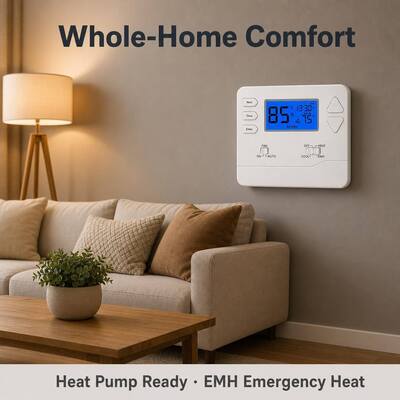 Riseem Dependable Operation Air Source Heat Pump Thermostat with Internal NTC Sensor in HEAT Mode