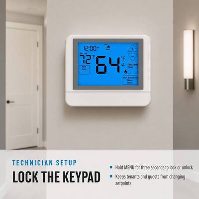 24V or Batteries LCD Conventional Wired Programmable 1H 1C Digital Home Heating and Cooling Thermostat For Commercial HVAC System