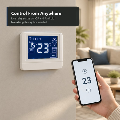 24V LCD Backlight 2 HEAT 2 COOL Electronic Room WIFI Smart TUYA Touch Screen Thermostat 4H 2C Heat Pump With Or Without Auxiliary Or Emergency Heat Functionality