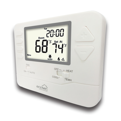 Riseem White Backlight Digital HVAC Non-programmable Thermostat For Home / Electronic Heat Pump Thermostat