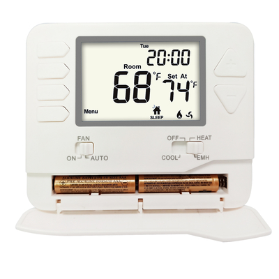 Riseem White Backlight Digital HVAC Non-programmable Thermostat For Home / Electronic Heat Pump Thermostat