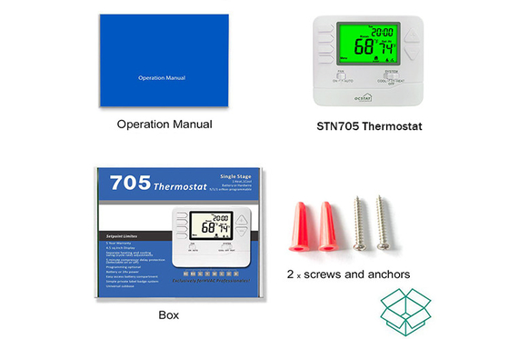 Air Conditioning Room Seven Day Programmable Thermostat For Low Voltage 24V Power Supply