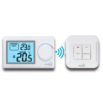 Riseem Internal Sensor Wireless Room Thermostat LCD Display With RF Connect