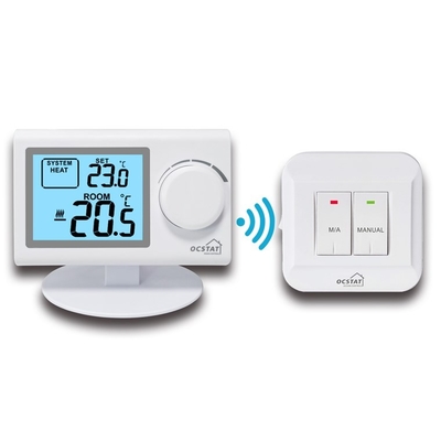 Riseem ABS Shell Non-programmable Heating and Cooling RF Room Thermostat For HVAC System / Gas Boilers Accuracy ±0.5°C