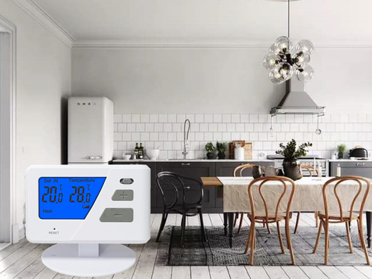 Riseem Blue Backlight RF Digital Non Programmable Thermostat For Boilers  With Bat - Low Indicator