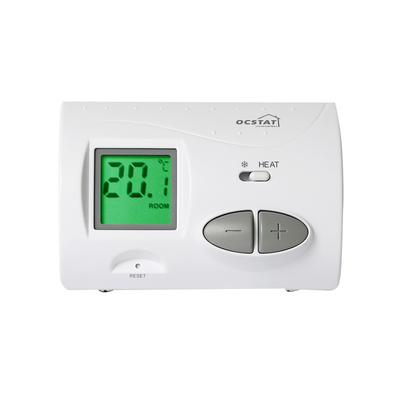 Riseem 868Mhz White Electronic Large Button Digital Home Thermostat For Underfloor Heating