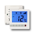 230V 3 Speed Digital Electric Room Thermostat For Fan Coil Units White Color