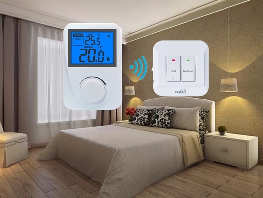 Riseem White Color ABS RF Wireless Digital Room Thermostat Controller Non - Programmable