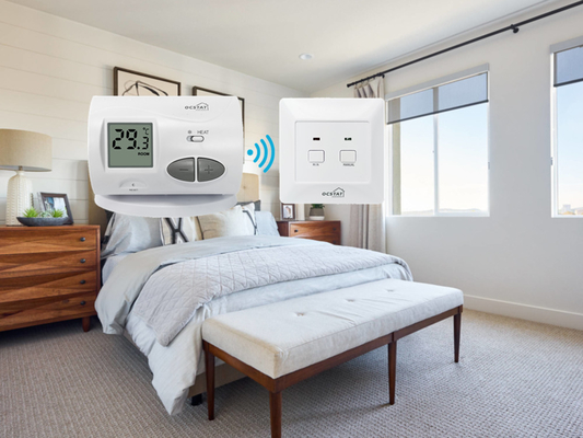 Riseem Green Backlight RF Electric  Room Simple Thermostat For Heating 2*AA Size Battery