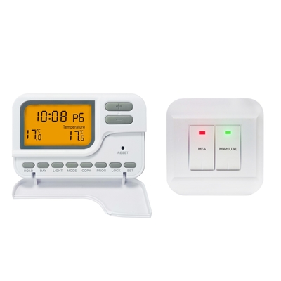 7 Day Programmable ABS White Color Wireless Thermostat For Heating Control