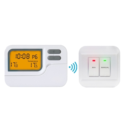 7 Day Programmable ABS White Color Wireless Thermostat For Heating Control