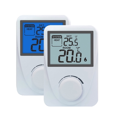 ABS Material Wired Digital White Thermostat For Heating And Cooling  CE RoHS