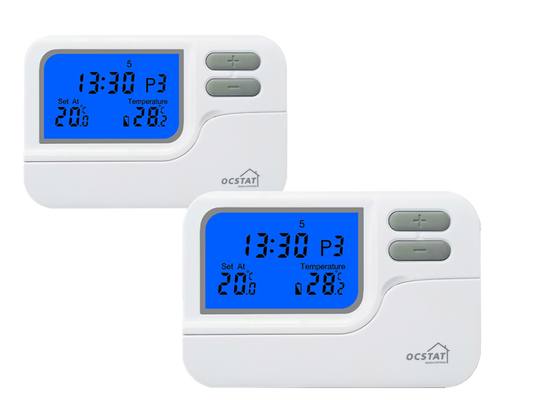 Riseem Battery 7 Day Programmable Room Thermostat With Heating And Cooling