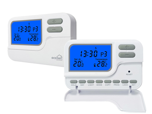 Riseem Battery 7 Day Programmable Room Thermostat With Heating And Cooling