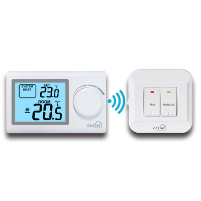 Large LCD Display Wireless Room Thermostat For Temperature Control