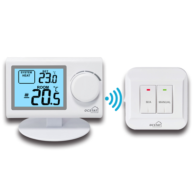 Large LCD Display Wireless Room Thermostat For Temperature Control