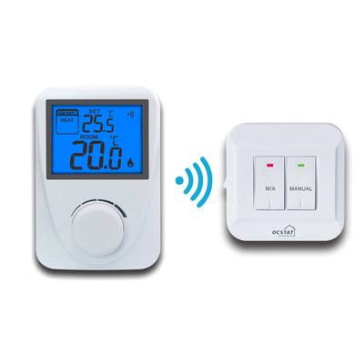 White Smart Household Wireless Room Thermostat  For Underfloor Heating