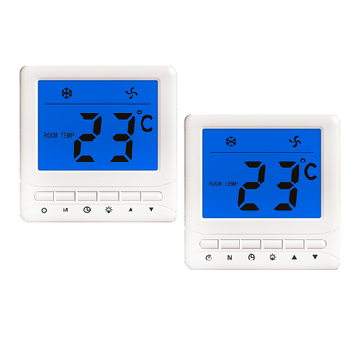 Blue Backlight Ventilator Digital Home Thermostat FCU Non Programmable Button