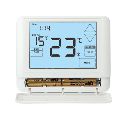 White Air Conditioner LCD Touch Screen Thermostat For Bedroom / Kitchen