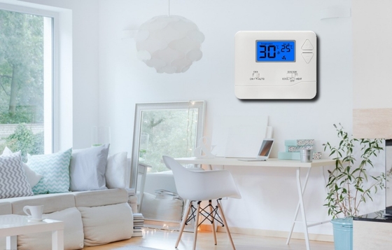 Standard White 24V Non Programmable Thermostat For Air Conditioning