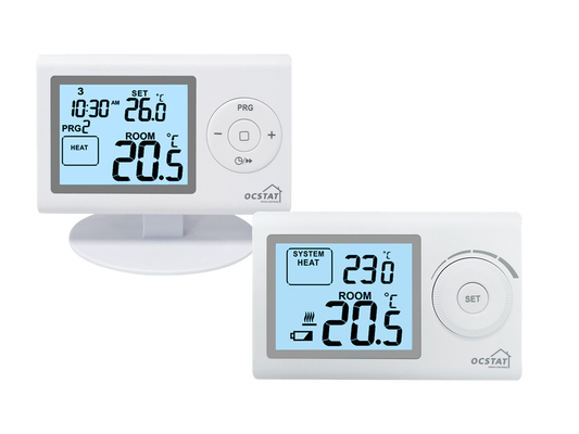Riseem ABS OEM ODM Blue LCD Screen RF Digital Home Thermostat Heating and Cooling