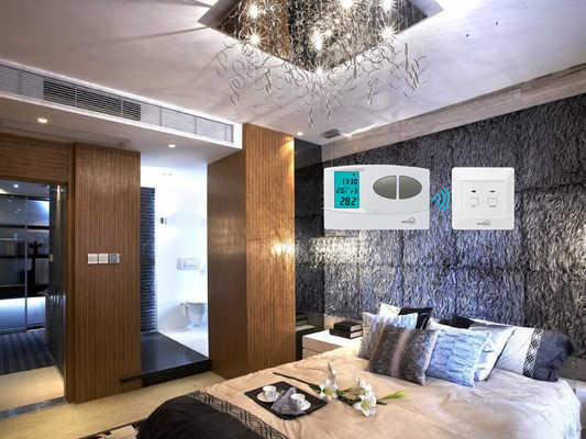 Riseem Indoors HVAC System White Color RF Programmable Room Thermostat With Heating Systems
