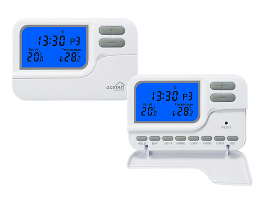 Riseem White ABS 868Mhz RF Room Wireless Programmable Thermostat Digital Heating And Cooling OEM