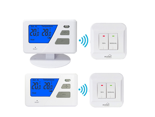 Riseem Push Button 868 Mhz Non - Programmable RF Wireless Room Thermostat For Underfloor Heating System