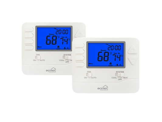 Riseem 1 Heat / 1 Cool 24V Programmable AC Home Thermostat With HVAC System