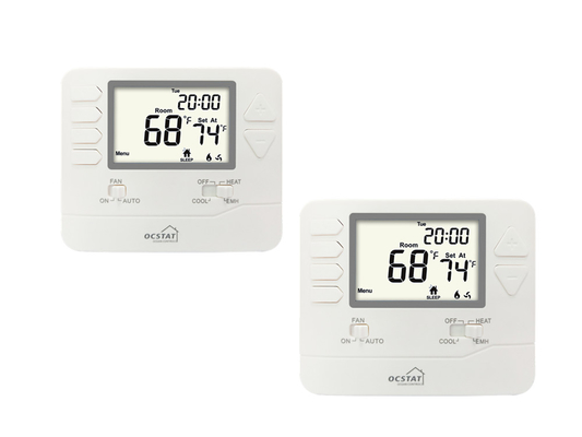 Riseem Weekly Programmable 0.5°C Accuracy HVAC System Heat Pump Thermostat 24V