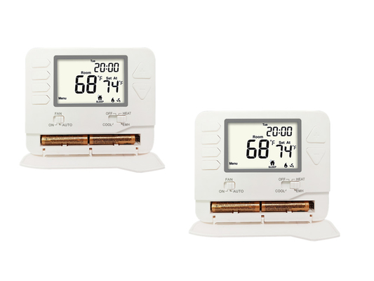 Riseem Weekly Programmable 0.5°C Accuracy HVAC System Heat Pump Thermostat 24V