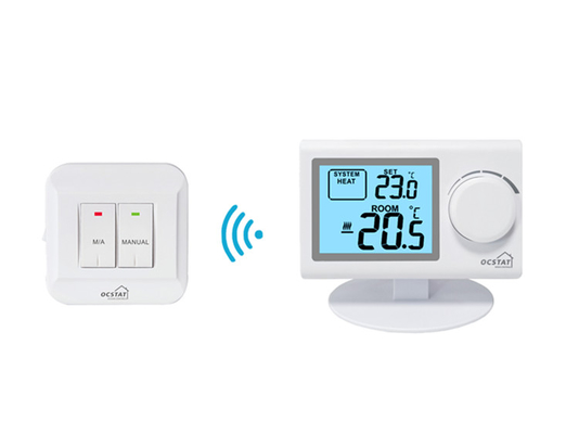 Riseem Internal Sensor Wireless Room Thermostat LCD Display With RF Connect