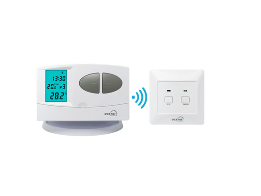 Riseem Wireless Push Button LCD Display Air Conditioner Control Heating hvac RF 7 Day Programmable Thermostat for Gas Boiler