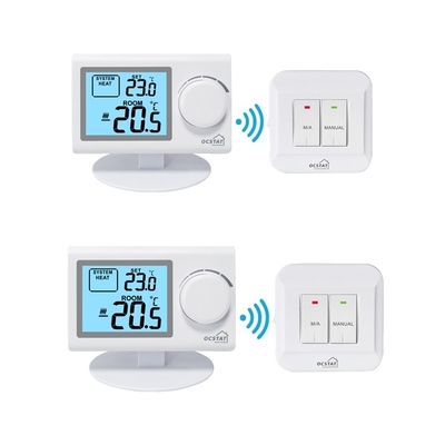 Riseem 230V RF Battery Powered NTC Sensor Non Programmable Wireless Room Thermostat
