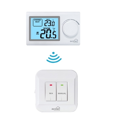Riseem 230V RF Battery Powered NTC Sensor Non Programmable Wireless Room Thermostat