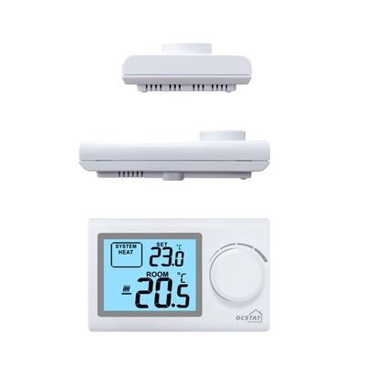 Riseem 230V RF Battery Powered NTC Sensor Non Programmable Wireless Room Thermostat