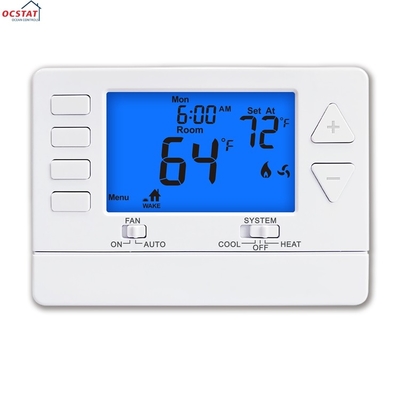 Riseem White ABS Electronic Programmable Air Conditioner Thermostat 1 Heat 1 Cool