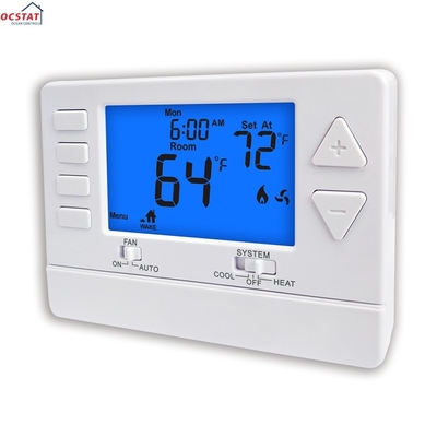 Riseem White ABS Electronic Programmable Air Conditioner Thermostat 1 Heat 1 Cool
