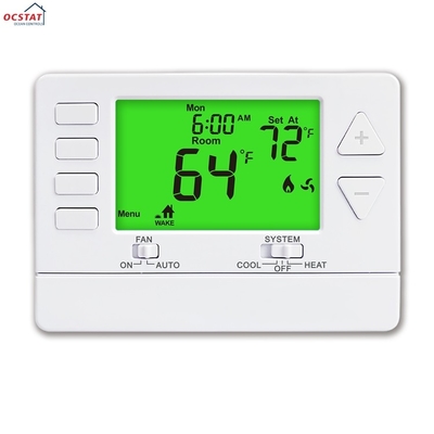Riseem ABS Programmable Digital Heating Room 1 Heat 1 Cool Thermostat Single Stage
