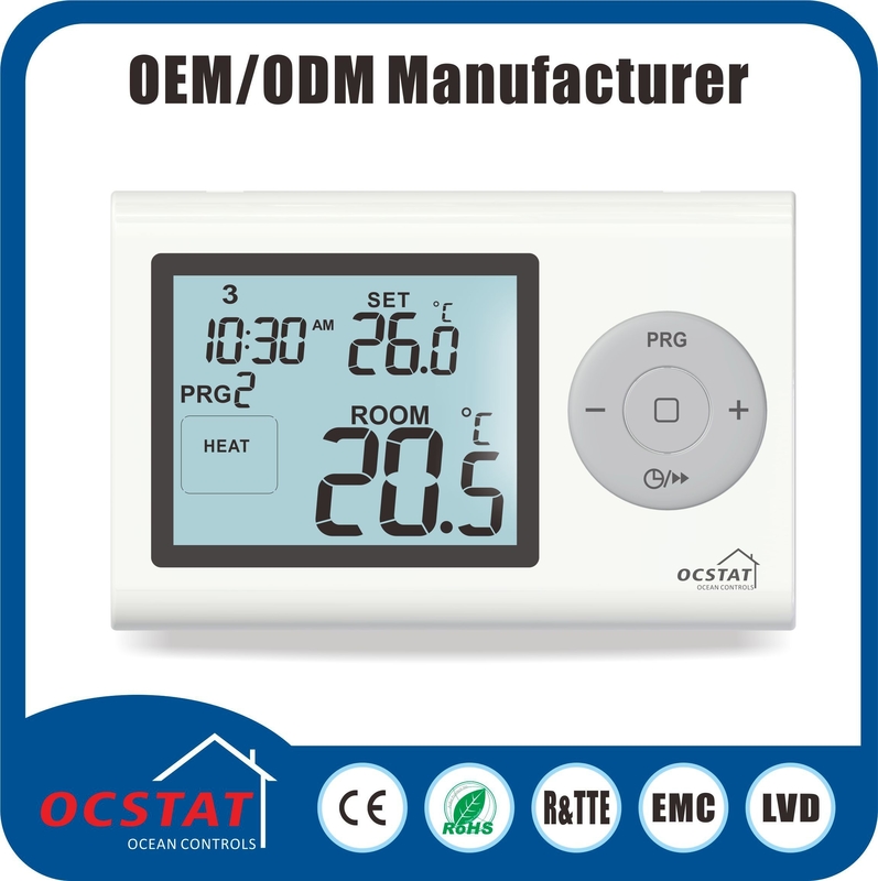7 Day Programmable 6 Time 6 Temp Backlit S2402 Wired Room Thermostat For HVAC Systems And Floor Heating Cables