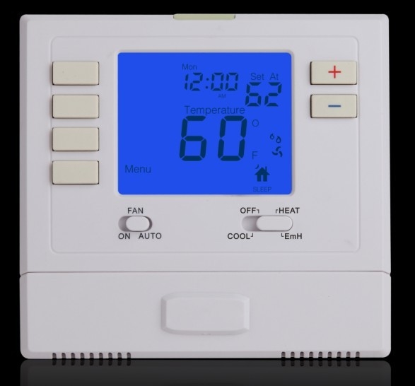 24V Electronic Room Thermostat Heat And Cool With Bule Blacklight