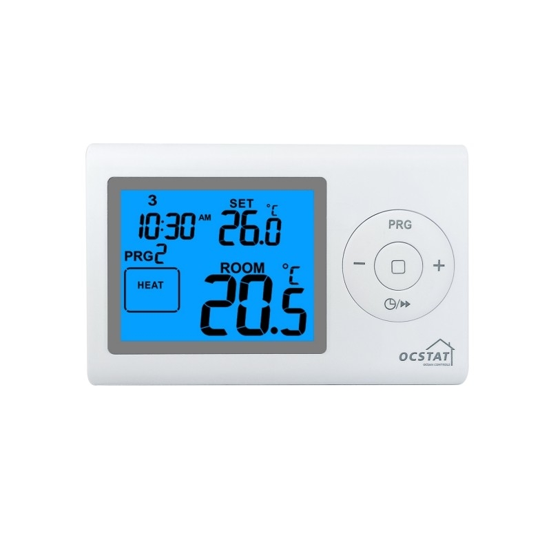Riseem White Color Digital Programmable Room Central Heating Thermostat With Batter Supply