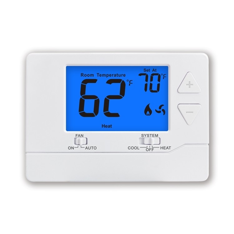 24V Single Stage Temperature Calibration Adjustment Home Thermostat Non-programmable
