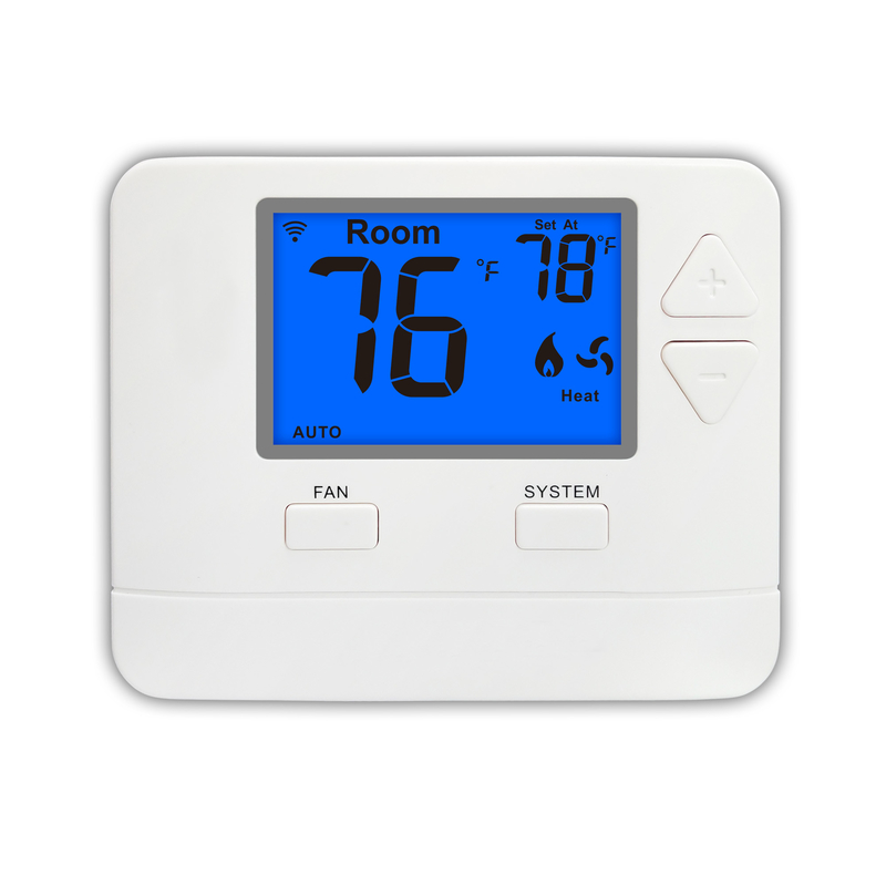 Non Programmable Home HVAC Heating Digital WIFI Thermostat 24V LCD White ABS