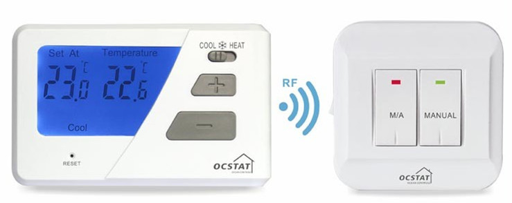 Flame Retardance ABS WIFI Room Thermostat With Heat / Off / Cool Switch