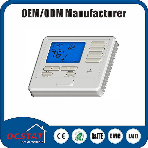 Heating and Cooling Adjustment LCD Display Digital Room Thermostat Menu Driven Programmable