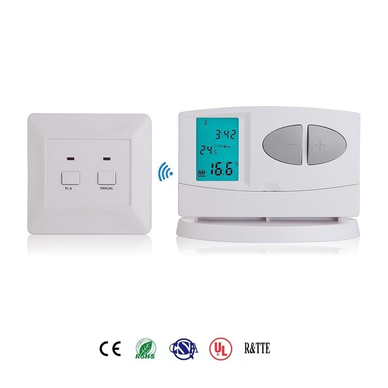Riseem 7 Day Programmable Digital Electronic LCD Heating Room Thermostat with Wireless